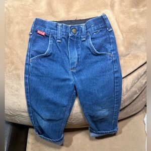 Vintage Dark Blue Children's Denim Rustler Pants Size 24 months Retro